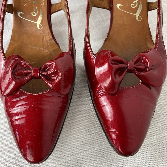 Rare Vintage Levinson’s Signature Collection Candy Apple Red Patent Shoes 60s - Picture 2 of 16
